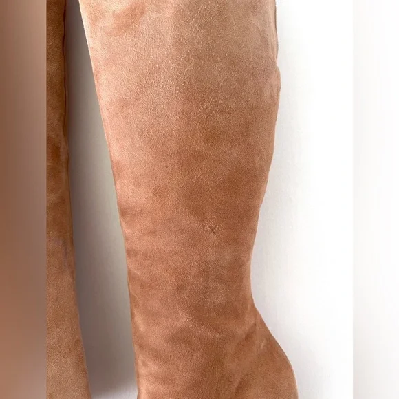 GUCCI | Lillian Horsebit Beige Tan Suede Leather Tall Knee High Heel Boot EU 37 - Picture 14 of 16